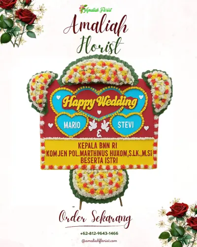 Karangan Papan Bunga Pernikahan di Dangin Tukadaya